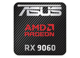 ASUS AMD Radeon RX 9060 1"x1" Chrome Effect Domed Case Badge / Sticker Logo