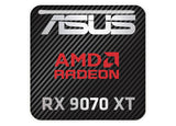 ASUS AMD Radeon RX 9070 XT 1"x1" Chrome Effect Domed Case Badge / Sticker Logo