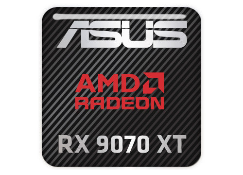 ASUS AMD Radeon RX 9070 XT 1"x1" Chrome Effect Domed Case Badge / Sticker Logo