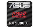 ASUS AMD Radeon RX 9080 XT 1"x1" Chrome Effect Domed Case Badge / Sticker Logo