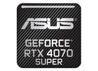 ASUS GeForce RTX 4070 SUPER 1"x1" Chrome Effect Domed Case Badge / Sticker Logo