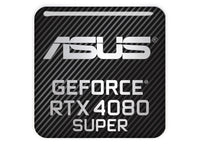 ASUS GeForce RTX 4080 SUPER 1"x1" Chrome Effect Domed Case Badge / Sticker Logo