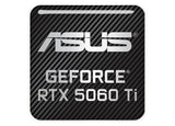Asus GeForce RTX 5060 Ti 1"x1" Chrome Effect Domed Case Badge / Sticker Logo
