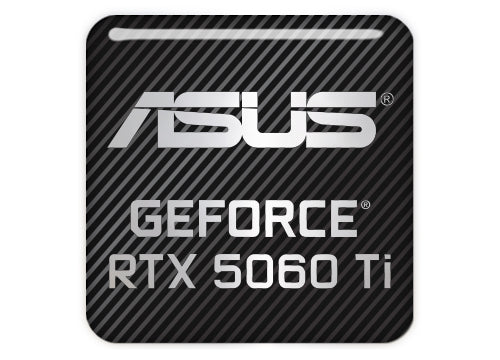 Asus GeForce RTX 5060 Ti 1"x1" Chrome Effect Domed Case Badge / Sticker Logo