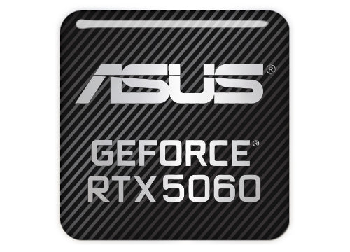 Asus GeForce RTX 5060 1"x1" Chrome Effect Domed Case Badge / Sticker Logo