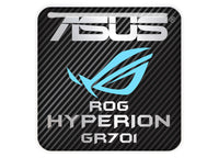 ASUS ROG HYPERION GR701 PC Case 1"x1" Chrome Effect Domed Case Badge / Sticker Logo