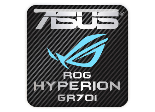 ASUS ROG HYPERION GR701 PC Case 1"x1" Chrome Effect Domed Case Badge / Sticker Logo