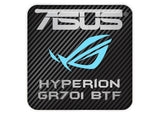 ASUS ROG Hyperion GR701 BTF PC Case 1"x1" Chrome Effect Domed Case Badge / Sticker Logo