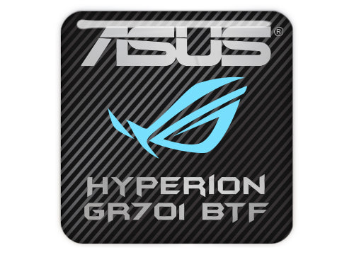 ASUS ROG Hyperion GR701 BTF PC Case 1"x1" Chrome Effect Domed Case Badge / Sticker Logo