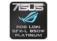 ASUS ROG Loki SFX-L 850W Platinum Power Supply 1"x1" Chrome Effect Domed Case Badge / Sticker Logo
