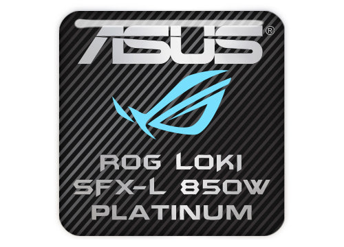 ASUS ROG Loki SFX-L 850W Platinum Power Supply 1"x1" Chrome Effect Domed Case Badge / Sticker Logo