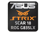 ASUS ROG STRIX SCAR 18 G835LX 1"x1" Chrome Effect Domed Case Badge / Sticker Logo
