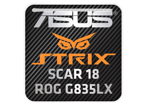 ASUS ROG STRIX SCAR 18 G835LX 1"x1" Chrome Effect Domed Case Badge / Sticker Logo
