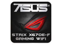 ASUS ROG STRIX X670E-F GAMING WIFI Motherboard 1"x1" Chrome Effect Domed Case Badge / Sticker Logo