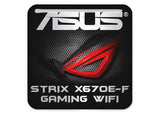 ASUS ROG STRIX X670E-F GAMING WIFI Motherboard 1"x1" Chrome Effect Domed Case Badge / Sticker Logo
