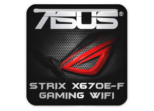ASUS ROG STRIX X670E-F GAMING WIFI Motherboard 1"x1" Chrome Effect Domed Case Badge / Sticker Logo