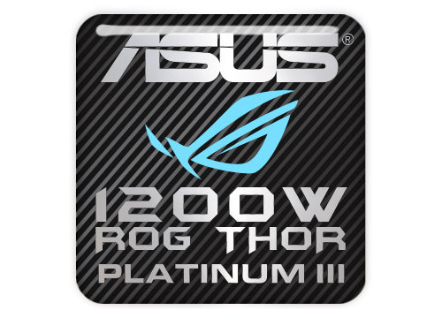 ASUS ROG THOR 1200W PLATINUM III Power Supply 1"x1" Chrome Effect Domed Case Badge / Sticker Logo