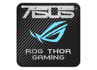 ASUS ROG Thor Gaming Power Supply 1"x1" Chrome Effect Domed Case Badge / Sticker Logo