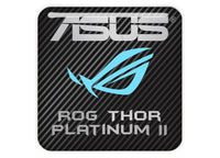 ASUS ROG Thor Platinum II Power Supply 1"x1" Chrome Effect Domed Case Badge / Sticker Logo