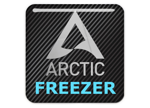 Arctic Freezer Liquid Cooling 1"x1" Chrome Effect Domed Case Badge / Sticker Logo