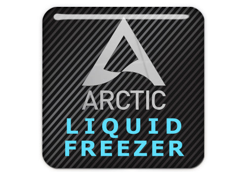 Arctic Liquid Freezer Liquid Cooling 1"x1" Chrome Effect Domed Case Badge / Sticker Logo