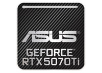 Asus GeForce RTX 5070 Ti 1"x1" Chrome Effect Domed Case Badge / Sticker Logo