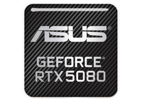 Asus GeForce RTX 5080 1"x1" Chrome Effect Domed Case Badge / Sticker Logo