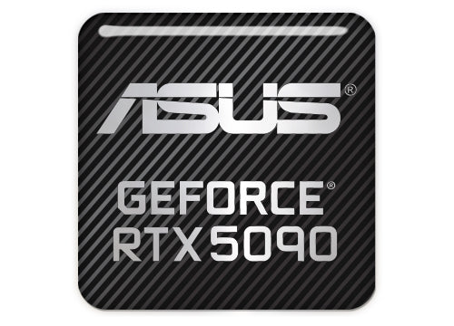 Asus GeForce RTX 5090 1"x1" Chrome Effect Domed Case Badge / Sticker Logo