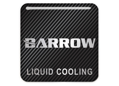 Barrow Liquid Cooling 1"x1" Chrome Effect Domed Case Badge / Sticker Logo