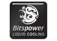 Bitspower Liquid Cooling 1"x1" Chrome Effect Domed Case Badge / Sticker Logo