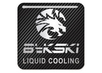 Bykski Liquid Cooling 1"x1" Chrome Effect Domed Case Badge / Sticker Logo