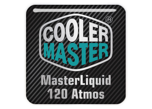 Cooler Master MasterLiquid 120 Atmos Liquid Cooling 1"x1" Chrome Effect Domed Case Badge / Sticker Logo