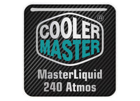 Cooler Master MasterLiquid 240 Atmos 1"x1" Chrome Effect Domed Case Badge / Sticker Logo