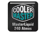 Cooler Master MasterLiquid 240 Atmos 1"x1" Chrome Effect Domed Case Badge / Sticker Logo