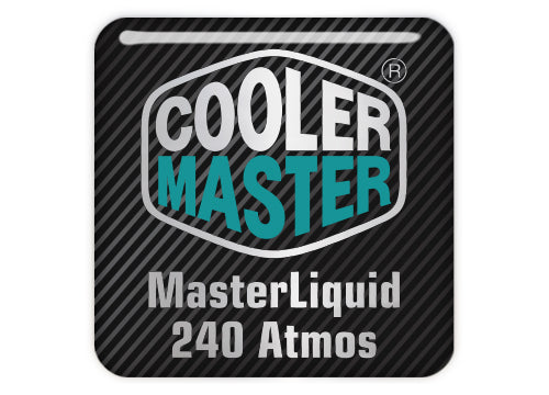Cooler Master MasterLiquid 240 Atmos 1"x1" Chrome Effect Domed Case Badge / Sticker Logo