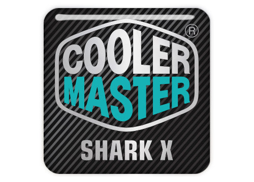 Cooler Master Shark X PC Case 1"x1" Chrome Effect Domed Case Badge / Sticker Logo