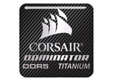 Corsair Dominator Titanium DDR5 RAM 1"x1" Chrome Effect Domed Case Badge / Sticker Logo