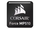 Corsair Force MP510 SSD 1"x1" Chrome Effect Domed Case Badge / Sticker Logo