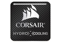 Corsair Hydro X Water Cooling 1"x1" Chrome Effect Domed Case Badge / Sticker Logo