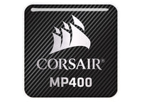 Corsair MP400 SSD 1"x1" Chrome Effect Domed Case Badge / Sticker Logo