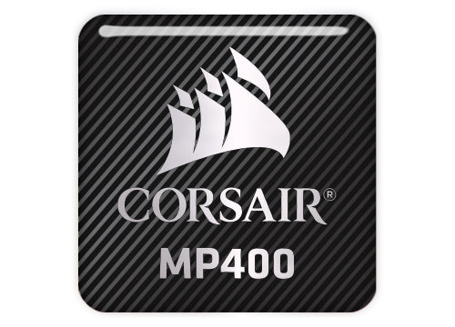 Corsair MP400 SSD 1"x1" Chrome Effect Domed Case Badge / Sticker Logo