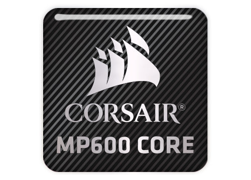 Corsair MP600 Core SSD 1"x1" Chrome Effect Domed Case Badge / Sticker Logo