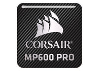 Corsair MP600 Pro SSD 1"x1" Chrome Effect Domed Case Badge / Sticker Logo