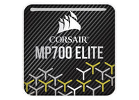 Corsair MP700 ELITE SSD 1"x1" Chrome Effect Domed Case Badge / Sticker Logo