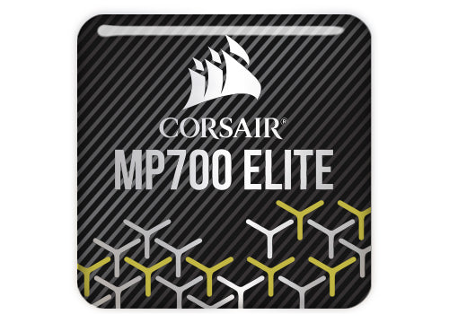 Corsair MP700 ELITE SSD 1"x1" Chrome Effect Domed Case Badge / Sticker Logo