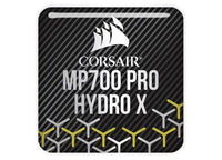 Corsair MP700 PRO HYDRO X SSD 1"x1" Chrome Effect Domed Case Badge / Sticker Logo