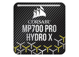 Corsair MP700 PRO HYDRO X SSD 1"x1" Chrome Effect Domed Case Badge / Sticker Logo