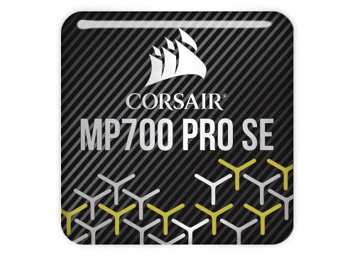 Corsair MP700 PRO SE SSD 1"x1" Chrome Effect Domed Case Badge / Sticker Logo