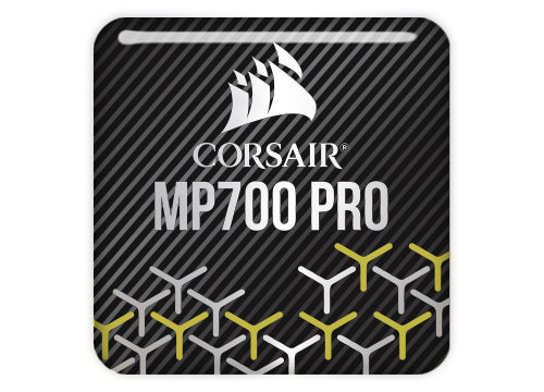 Corsair MP700 PRO SSD 1"x1" Chrome Effect Domed Case Badge / Sticker Logo