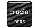 Crucial DDR5 RAM 1"x1" Chrome Effect Domed Case Badge / Sticker Logo